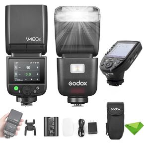 Godox V480 S V480-S TTL Flash for Sony Cameras w/Xpro S Trigger, GN50 1/8000 HSS, 1.7s Recycle Time, 2.4G Wireless, Built-in Modeling Light, 7.2V/2200mAh Li-ion Battery Touchscreen Speedlight