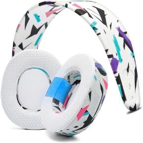 WC Earpad and Upgraded Silicone Headband Combo for Nova Pro Wireless Headphones | Cooling Gel Earpads & Matching Design Headband for Epic Gaming | 90's White in Saudi Arabia