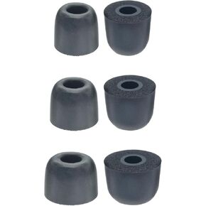Klowcok Replacement Memory Foam Eartips for Axil GS Extreme 2.0, XCOR PRO Earbuds, Comfort Fit (3 Pairs, Assorted-S/M/L, Black)