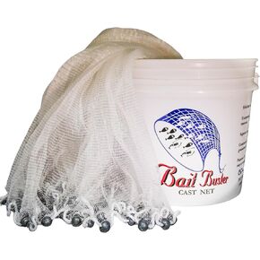 Superior Handmade Manhaden cast net, 5/8" Square mesh, 8 ft- White