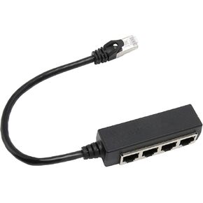 KIMISS RJ45 Ethernet Splitter Cable - One Point Four Ethernet Adapter - ABS PCB RJ45 Splitter Adapter - for Laptop Ethernet Connections