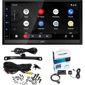 JVC KW-M780BT 6.8" Digital Media Receiver, Compatible with Apple CarPlay/Android Auto with License Plate Back Up Camera and SVX300v1 Satellite RadioTtuner