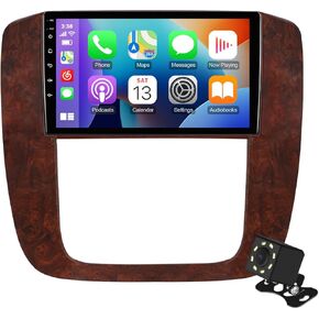 9 بوصة IPS شاشة اللمس Android 13 Stereo للسيارة لتاهو/يوكون/سيلفرادو/سوبربان 2007-2013 مع راديو Carplay و Android Auto 2+32GB ، ودعم WiFi 6 ، Bluetooth ، 5.4 ، كاميرا النسخ الاحتياطي ، SWC
