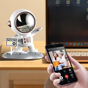 Astronaut Bluetooth Speaker with LED Display, 1200mAh Battery, Type-C Charging, HiFi Sound Quality, Moon Design Desktop Decoration