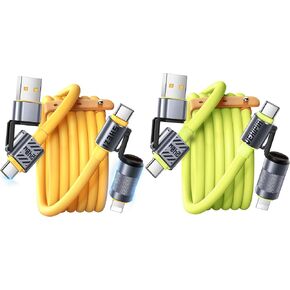 4-in-1 5FT 240W USB C Cable (Yellow) with 5FT 240W USB C Cable (Green) Bundle