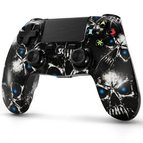 Controller for PS4, Wireless Controller for Sony PlayStation 4/Slim/Pro, Remote Control with Double Vibration, 800mAh Battery, TouchPad, Speaker, and 6-axis Motion Sensor, 3.5mm Audio Jack, (Black)