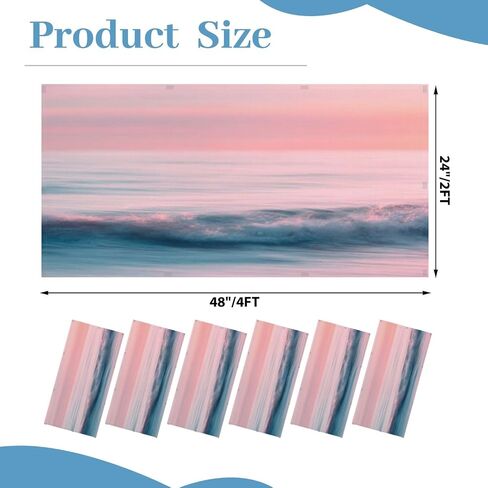 6 Pack Fluorescent Light Covers for Ceiling Lights Abstract sunrise sky ocean nature blurred panning motion Decorative Magnetic Fluorescent Light Filters for Classroom Office Home 4x2 ft in Kuwait