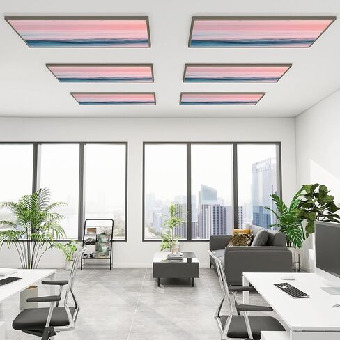 6 Pack Fluorescent Light Covers for Ceiling Lights Abstract sunrise sky ocean nature blurred panning motion Decorative Magnetic Fluorescent Light Filters for Classroom Office Home 4x2 ft in Kuwait