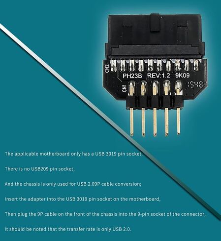 PH23 Motherboard USB3.0 19Pin to USB2.0 9P Connector Interchangeable Female to Male Adapter (PH23B) in Kuwait