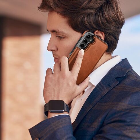 Designed for Samsung Galaxy S23 Case Wallet with Card Holder, [Magnetic Clasp Cover] [RFID Blocking Leather Protection] Shockproof Women Men Cases for Samsung S23 Light Brown in Kuwait