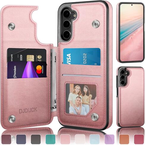 Designed for Samsung Galaxy S23 Case Wallet with Card Holder, [Magnetic Clasp Cover] [RFID Blocking Leather Protection] Shockproof Women Men Cases for Samsung S23 Light Brown in Saudi Arabia