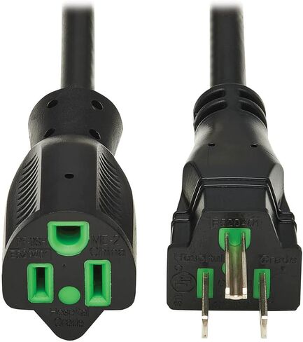Tripp Lite Safe-IT Medical Hospital-Grade 5-15P-HG to 5-15R-HG Power Cord, Green Dot, 13 Amps 125 Volts, 16 AWG, 10 Feet / 3 Meters, Lifetime Limited Manufacturer's Warranty (P022AB-010-HG) in Kuwait