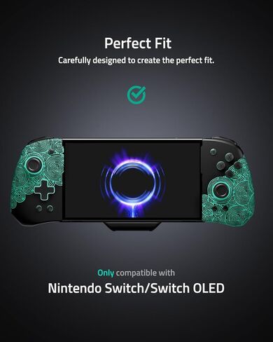 FUNLAB Switch Handheld Controller for Nintendo Joycon Replacement, Hall Effect Luminous Switch Joypad Controller Customizable, Ergonomic Switch One-Piece Joypad Controllers Replacement - 7 LED Colors in Kuwait