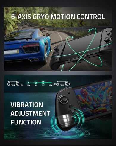 FUNLAB Switch Handheld Controller for Nintendo Joycon Replacement, Hall Effect Luminous Switch Joypad Controller Customizable, Ergonomic Switch One-Piece Joypad Controllers Replacement - 7 LED Colors in Kuwait