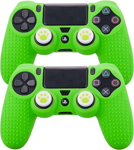 غطاء سيليكون مطبوع لوحدة تحكم PS4 × 2 (كتابة على الجدران) مع مقابض إبهام حصرية × 8 in Saudi Arabia