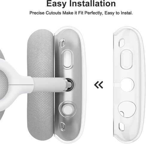 Silicone Case Cover for AirPods Max Headphones, Clear Soft TPU Ear Cups/Ear Pad Case/Headband Cover for Apple AirPods Max (2024/2020) (Clear White) in Saudi Arabia