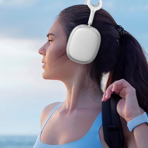 Silicone Case Cover for AirPods Max Headphones, Clear Soft TPU Ear Cups/Ear Pad Case/Headband Cover for Apple AirPods Max (2024/2020) (Clear White) in Saudi Arabia