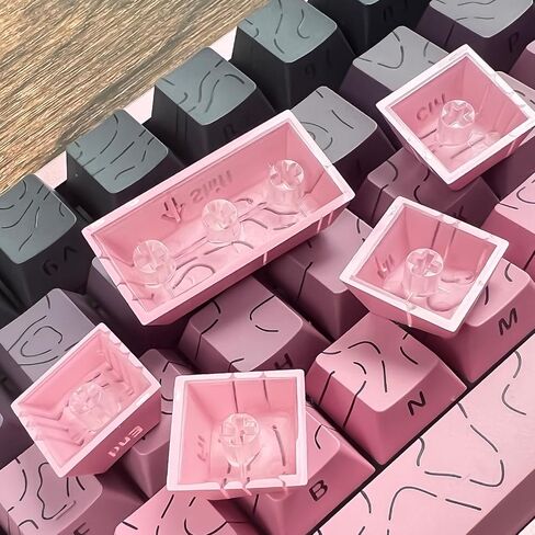 Two-Color Injection PBT Topographic keycaps,Side Printing,Backlight Lines,Cherry Contour keycaps,Suitable for Most(61/64/68/75/84/87/96/98/104/108) Mechanical Keyboards.(Polar Day Black 135 Keys) in Saudi Arabia