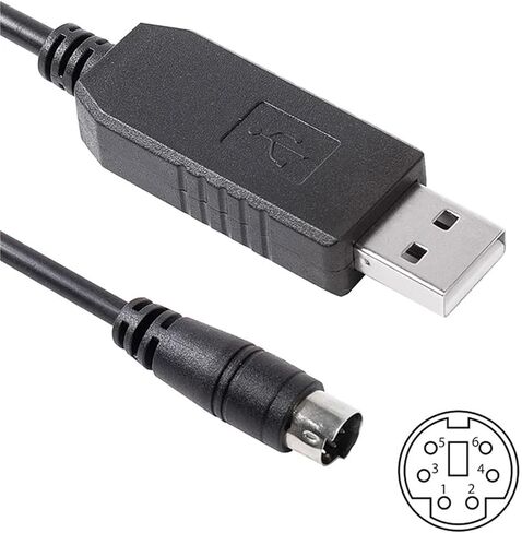 1pc PL2303 USB to 6-pin Mini Din RS232 Serial Communication Cable for XGB XBM XBC to PC Control Download Cable(3m) in Saudi Arabia