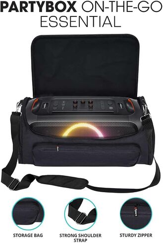 JBL PartyBox On-The-Go Essential - Portable Party Speaker with Built-in Lights and Wireless mic, Amazing Pro Sound, IPX4 splashproof Protection, 6 Hours of Playtime, Convenient Shoulder Strap in Saudi Arabia