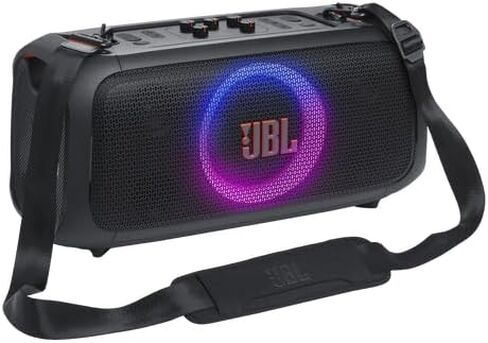JBL PartyBox On-The-Go Essential - Portable Party Speaker with Built-in Lights and Wireless mic, Amazing Pro Sound, IPX4 splashproof Protection, 6 Hours of Playtime, Convenient Shoulder Strap in Saudi Arabia