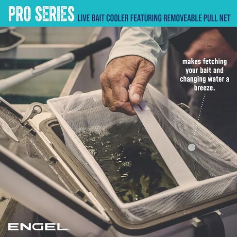 ENGEL Live Bait Cooler PRO for Fishing - Portable Minnow and Bait Bucket with Lithium-Ion Rechargeable Aerator in Saudi Arabia