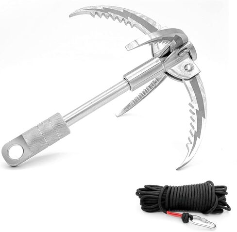 JWWYJ Grappling Hooks - BELSONA Survival Claw Multifunctional Stainless Steel Hook with 20M(64ft) Static Rock Nylon Rope in Saudi Arabia