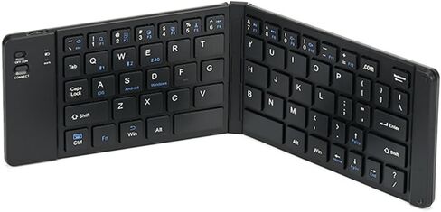 Foldable Keyboard - Portable Rechargeable Full Size Ultra Slim Mini Folding Wireless Travel Keyboard for iOS Android Windows Smartphone Tablet and Laptop(Black) in Saudi Arabia