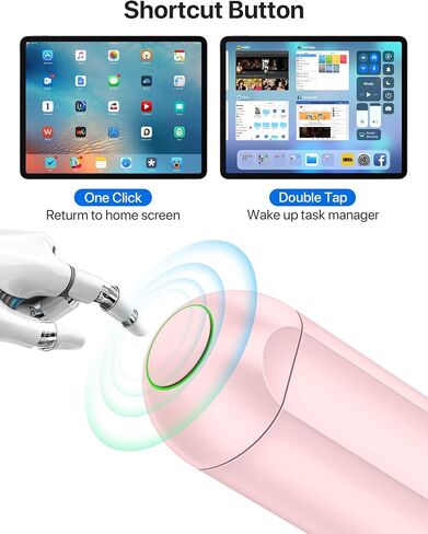Stylus Pencil with Magnetic Wireless Charging, 2X Fast Charge for Ipad, Compatible with iPad Pro 11 in 1/2/3/4, iPad Pro 12.9 in 3/4/5/6, iPad Air 4/5, iPad Mini 6-Pink in Saudi Arabia