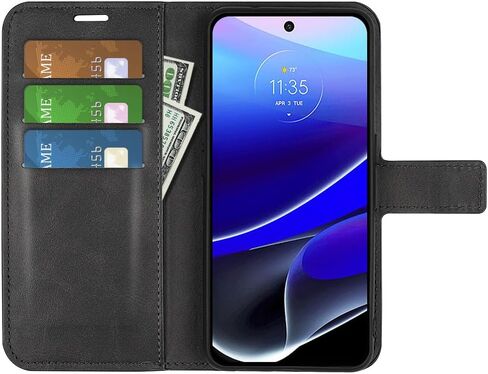 Moto G Stylus 5G (2022) Case Wallet Black, Leather Flip Case with Card Holder Kickstand Magnetic Closure Slim Phone Case Cover for Moto G Stylus 5G (2022) in Saudi Arabia