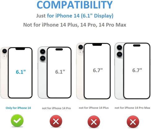 onetop متوافق مع Magsafe for iPhone 14 Wallet Case مع حامل البطاقة ، وحالة حظر RFID جلدية PU ، ومشبك مغناطيسي مزدوج ، وغطاء متين للصدمات 6.1 بوصة (أسود) in Kuwait