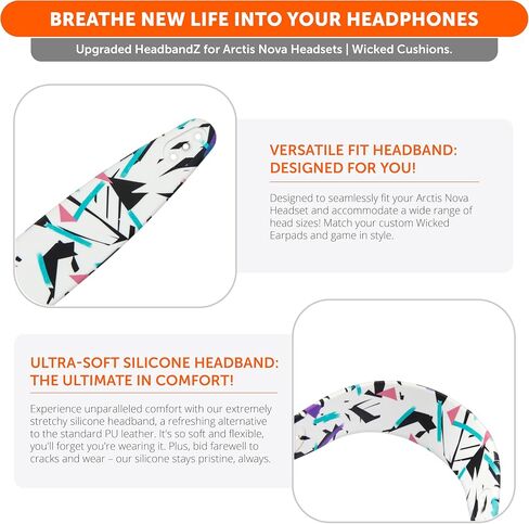 WC Earpad and Upgraded Silicone Headband Combo for Nova Pro Wireless Headphones | Cooling Gel Earpads & Matching Design Headband for Epic Gaming | 90's White in Saudi Arabia
