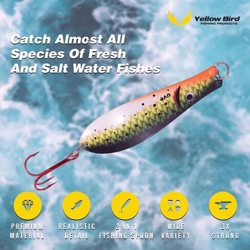 Doctor Spoon 4 Pack Premium Ultra Violet Fishing Spoons - Featuring Innovative Image and Ultra Violet Finish Technology - Great for Jigging, Trolling, Casting Both Fresh and Salt Water in Saudi Arabia