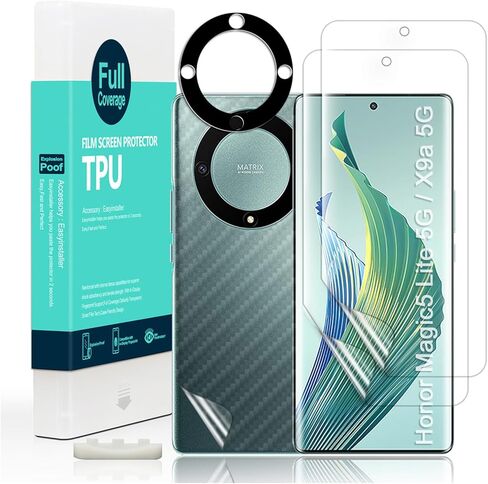 واقي شاشة Ibywind لهاتف Honor Magic 5 Pro 5G(6.81") 2 حزمة + 1 حزمة واقي عدسة الكاميرا + 1 فيلم خلفي، فيلم TPU مرن، HD واضح، صديق للحافظة، خالي من الفقاعات، سهل التركيب، متوافق مع بصمات الأصابع in Kuwait