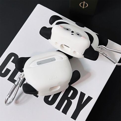Case Compatible with Airpods Pro/Pro2, Cute Kawaii Panda Design Earbuds Cover, Kids Boys Girls Portable Accessories Soft Silicone Wireless Earphone Shockproof Protector for Gifts Black White in Kuwait