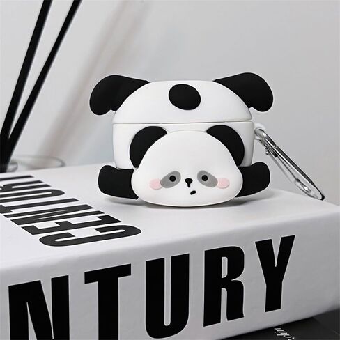 Case Compatible with Airpods Pro/Pro2, Cute Kawaii Panda Design Earbuds Cover, Kids Boys Girls Portable Accessories Soft Silicone Wireless Earphone Shockproof Protector for Gifts Black White in Kuwait