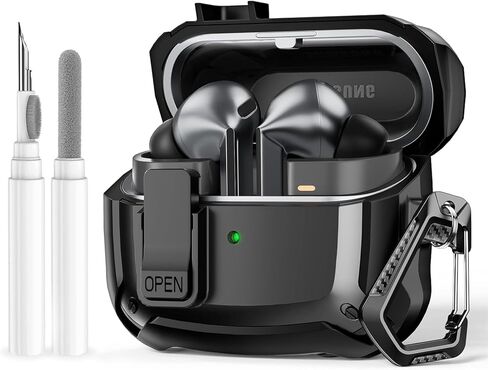 بالنسبة إلى Galaxy Buds 3 Pro/Buds 3 Case Cover 2025 ، Buds Galaxy Buds 3/3 Pro Pro Shard Cover Hard Cover With Keychain & Cleaner Kit for Men Women ، Black in Kuwait