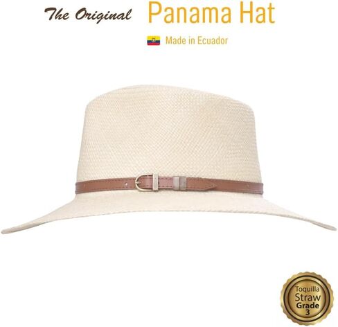 أستراليا TE الأصلي Panama Hat Grade 3 Toquilla Straw Seardrop شكل تفاصيل الجلود المعاد تدويرها | كلاسيكي in Kuwait