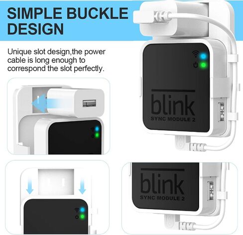 حامل الجدار المخرج لـ Blink Sync Module 2 ، حامل قوس Mount for Bink Ourdoor Indoor Camera Security مع عدم وجود فوضوي سهل التحرك (أبيض) in Saudi Arabia