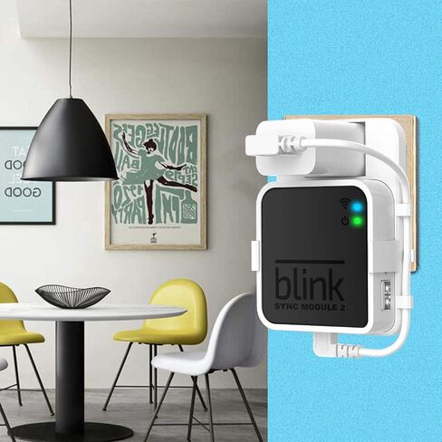حامل الجدار المخرج لـ Blink Sync Module 2 ، حامل قوس Mount for Bink Ourdoor Indoor Camera Security مع عدم وجود فوضوي سهل التحرك (أبيض) in Saudi Arabia