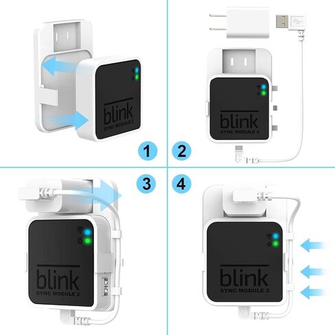 حامل الجدار المخرج لـ Blink Sync Module 2 ، حامل قوس Mount for Bink Ourdoor Indoor Camera Security مع عدم وجود فوضوي سهل التحرك (أبيض) in Saudi Arabia