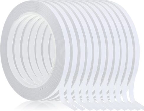 8 بكرات شريط لاصق مزدوج الجوانب لكتب القصاصات، الصور، بطاقات الدعوة، الورق، لوازم القرطاسية المدرسية المكتبية (16.4 ياردة، 6، 8، 10، 15، 20 مم عرض) in Kuwait