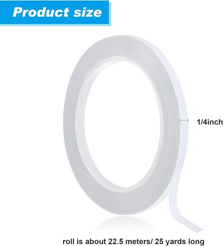 8 بكرات شريط لاصق مزدوج الجوانب لكتب القصاصات، الصور، بطاقات الدعوة، الورق، لوازم القرطاسية المدرسية المكتبية (16.4 ياردة، 6، 8، 10، 15، 20 مم عرض) in Kuwait