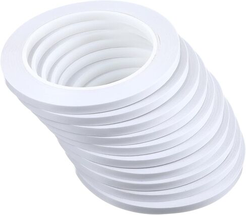 8 بكرات شريط لاصق مزدوج الجوانب لكتب القصاصات، الصور، بطاقات الدعوة، الورق، لوازم القرطاسية المدرسية المكتبية (16.4 ياردة، 6، 8، 10، 15، 20 مم عرض) in Kuwait