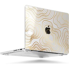 MEEgoodo for M4 MacBook Pro 14 inch Case 2024 2023 2021, Crystal & Flexible Case Fit Model A3112/A3401/A3185/A2918/A2992/A2779/A2442 M3 M2 M1 Pro/Max, Glowing Lines Full Moon in Kuwait