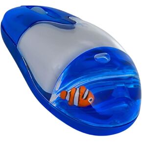 المهرج Fish Aqua Mouse RGB - Bluetooth و USB الماوس ، بطارية قابلة للشحن ، مصابيح LED ملونة - جمالية Frutiger Aero