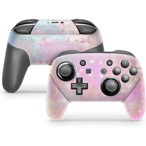 ZOOMHITSKINS Glitter Switch Pro Controller Skin, Compatible for Switch Controller Skin, Mineral Galaxy Star Space Heaven Asteroid, 3M Vinyl Cover, Durable & Fit, Easy to Install, Made in The USA