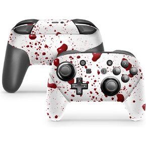 ZOOMHITSKINS Glitter Switch Pro Controller Skin, Compatible for Switch Controller Skin, Blood Splash Paint Bleeding Carnage Attack, 3M Vinyl Cover, Durable & Fit, Easy to Install, Made in The USA