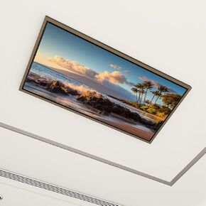 4 Pack Fluorescent Light Covers for Ceiling Lights Southern California sunset beach backlit palm trees Decorative Magnetic Fluorescent Light Filters for Classroom Office Home 4x2 ft