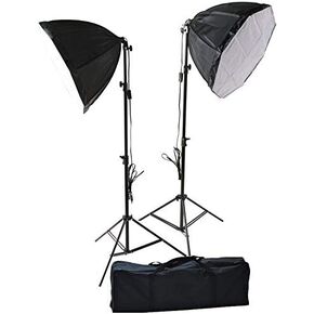 ePhotoInc Photography Video Studio Lighting Kit 2 EZ Softboxes Flourescent Photo Video Lighting H2S